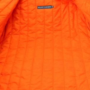 ラルフローレン RALPH LAUREN コーデュロイ襟 エンブレム パディングジャケット 中綿ジャケット 7f オレンジ /DF ■OS レディース