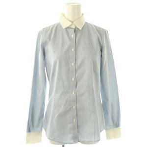 ブルックスブラザーズ BROOKS BROTHERS ストライプ 長袖 シャツ 2 スモークブルー ホワイト /ES ■OS レディース
