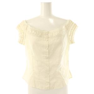 ラルフローレン RALPH LAUREN フリル オフショルブラウス シャツ ノースリーブ 11 アイボリー /ES ■OS ■SH レディース