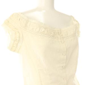 ラルフローレン RALPH LAUREN フリル オフショルブラウス シャツ ノースリーブ 11 アイボリー /ES ■OS ■SH レディース