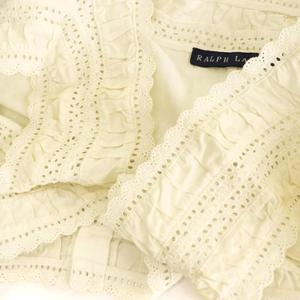 ラルフローレン RALPH LAUREN フリル オフショルブラウス シャツ ノースリーブ 11 アイボリー /ES ■OS ■SH レディース