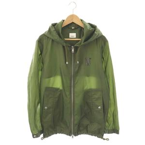 バーバリー BURBERRY TBモノグラム ナイロンフーデッドコートジャケット ジップアップ 46 カーキ /HK ■OS メンズ