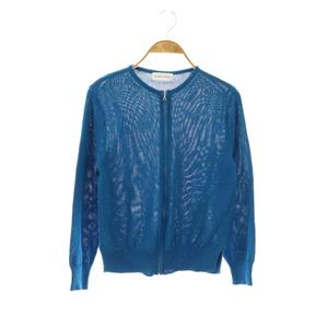 ヒューマンウーマン HUMAN WOMAN 23SS ミドルゲージギマジップアップカーディガン ニット M ブルー /HK ■OS レディース