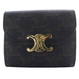 セリーヌ CELINE スモールフラップウォレット トリオンフ トリオンフキャンバス 財布 三つ折り タン 10D7782CQH.04LU /YO8 ■OH レディース