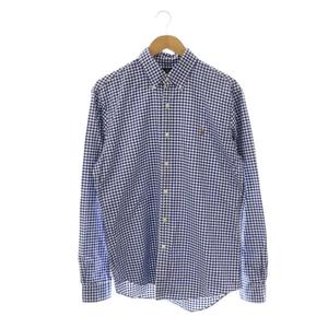 ラルフローレン RALPH LAUREN ギンガムチェック 長袖シャツ ボタンダウン L G ブルー ホワイト /ES ■OS メンズ
