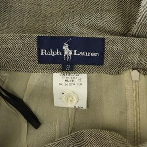 ラルフローレン RALPH LAUREN コットンリネンヘリンボーンスカート ロング タイト ヴィンテージ 9 グレージュ /MY ■OS ■SH レディース