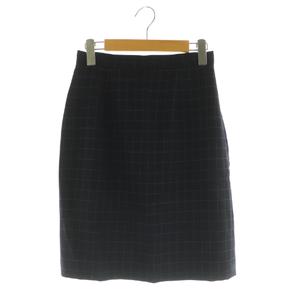 ラルフローレン RALPH LAUREN ウール格子チェックスカート 膝丈 タイト ヴィンテージ 11 ネイビー /MY ■OS ■SH レディース