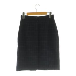 ラルフローレン RALPH LAUREN ウール格子チェックスカート 膝丈 タイト ヴィンテージ 11 ネイビー /MY ■OS ■SH レディース