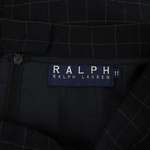 ラルフローレン RALPH LAUREN ウール格子チェックスカート 膝丈 タイト ヴィンテージ 11 ネイビー /MY ■OS ■SH レディース