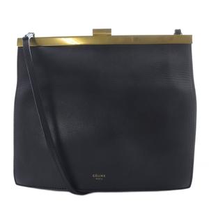 セリーヌ CELINE Phoebe Philo クラスプミニ レザーショルダーバッグ ワンショルダー 斜め掛け ブラック /YO16 ■SH ■OH レディース