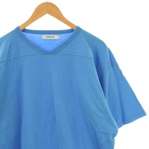 ノンネイティブ nonnative COACH S/S V-NECK TEE COTTON JERSEY OVERDYED Tシャツ カットソー 半袖 2 ブルー NN-C4618 /DF ■OS メンズ