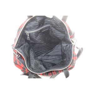 プラダ PRADA トートバッグ ショルダーバッグ 2way 斜め掛け 三角ロゴプレート レッド ブラック /YO22 ■OH メンズ レディース
