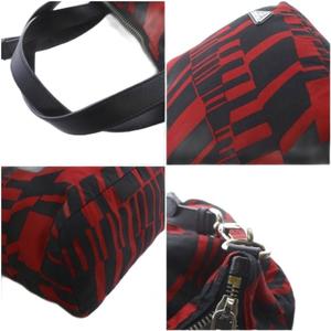プラダ PRADA トートバッグ ショルダーバッグ 2way 斜め掛け 三角ロゴプレート レッド ブラック /YO22 ■OH メンズ レディース