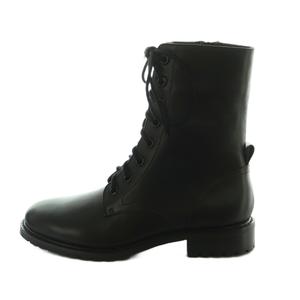 未使用品 ツル バイ マリコオイカワ TSURU by Mariko Oikawa Bond.C レースアップショートブーツ 36 22.5cm 黒 ブラック WW-2236400 /MI ■OS ■SH レディース