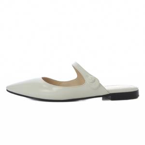 プラダ PRADA ミュール パンプス フラット ポインテッドトゥ ストラップ レザー 35 ホワイト /YO27 レディース