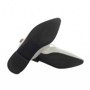 プラダ PRADA ミュール パンプス フラット ポインテッドトゥ ストラップ レザー 35 ホワイト /YO27 レディース