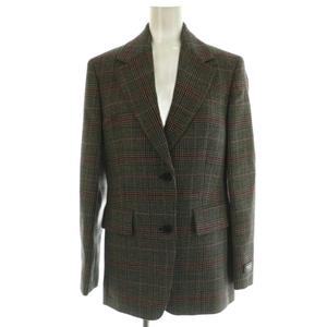 プラダ PRADA 24AW P524OE Single-Breasted Prince Of Wales Checked Jacket チェックジャケット テーラード アウター ウール 36 グレー マルチカラー /NR ■OS レディース