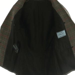 プラダ PRADA 24AW P524OE Single-Breasted Prince Of Wales Checked Jacket チェックジャケット テーラード アウター ウール 36 グレー マルチカラー /NR ■OS レディース