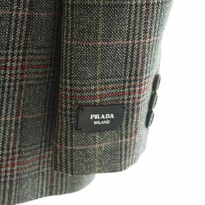 プラダ PRADA 24AW P524OE Single-Breasted Prince Of Wales Checked Jacket チェックジャケット テーラード アウター ウール 36 グレー マルチカラー /NR ■OS レディース
