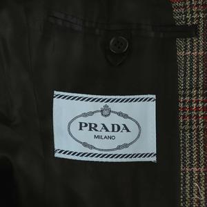 プラダ PRADA 24AW P524OE Single-Breasted Prince Of Wales Checked Jacket チェックジャケット テーラード アウター ウール 36 グレー マルチカラー /NR ■OS レディース