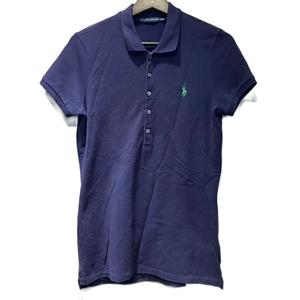 ラルフローレン RALPH LAUREN ポロシャツ Tシャツ ロゴ 半袖 M 紺 ネイビー ■FY レディース