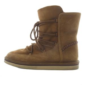 アグ オーストラリア UGG australia レザー ミドルカット レースアップムートンブーツ 24cm 茶色 ブラウン 1007710 /SR レディース