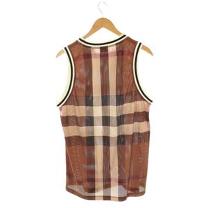 バーバリー BURBERRY チェック ベスト メッシュ タンクトップ M 茶 ベージュ /NR ■OS ■SH メンズ