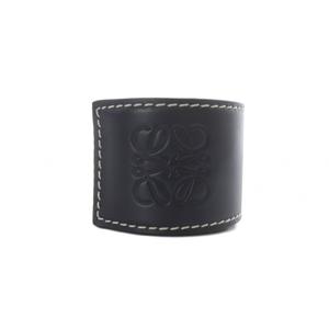 ロエベ LOEWE アナグラム型押し バイカラーレザーブレスレット 黒 ブラック オレンジ /SR ■SH ■OH レディース