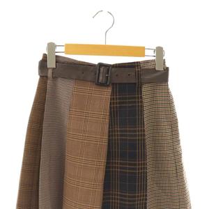 ラブレス LOVELESS チェック スカート ミニ フレア 34 茶 /NR ■OS レディース