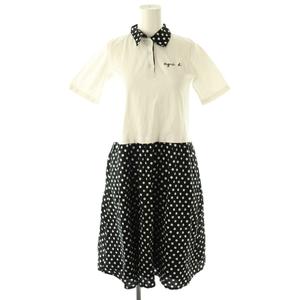 アニエスベーアンファン Agnes b. ENFANT キッズ ドット ワンピース ひざ丈 12 ホワイト ブラック /DF ■OS キッズ
