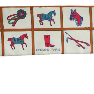 エルメス HERMES Couvertures et Tenues de Jour ツイリー スカーフ シルク 総柄 マルチカラー /MI ■OS ■OH レディース