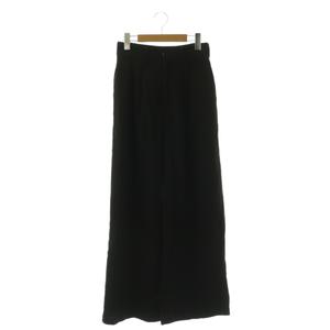 ローレン louren ワイドパンツ ジッパーフライ コットン T 黒 /NR ■OS ■SH レディース