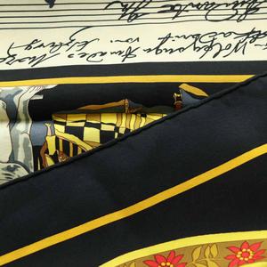 エルメス HERMES IN SALZBURG ザルツブルグにて カレ90 スカーフ シルク 黒 ブラック ゴールドカラー /SS ■OS ■OH レディース