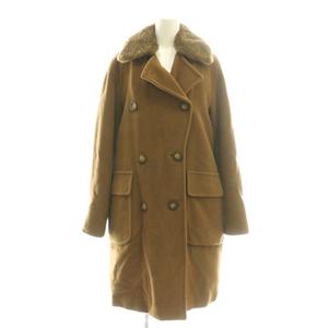 マックスマーラ MAX MARA ライナー付きファー衿ダブルボタンコート アウター フェイクファー 38 ブラウン /CX ■OS レディース