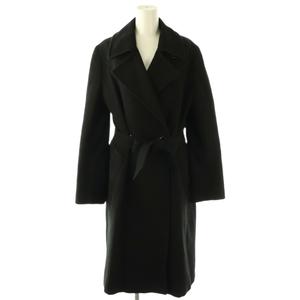 マックスマーラステュディオ Max Mara Studio アンゴラ シルク ウール ダブルコート アウター 44 ブラック /DF ■OS レディース