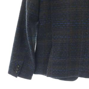 ポールスミス PAUL SMITH ツイードテーラードジャケット 総裏地 42 ブラウンカーキ ネイビー /DO ■OS レディース