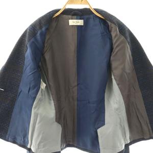 ポールスミス PAUL SMITH ツイードテーラードジャケット 総裏地 42 ブラウンカーキ ネイビー /DO ■OS レディース