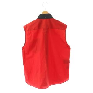 プラダ PRADA ノースリーブシャツ 38 赤 レッド 黒 ブラック /SS ■OS ■OH レディース