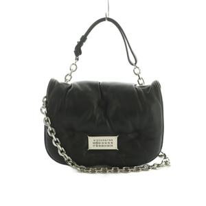 メゾンマルジェラ 11 Maison Margiela 11 Glam Slam チェーンショルダーバッグ ソフトレザー フラップ ナンバータグ 黒 SB3WG0041 /MI ■OS レディース
