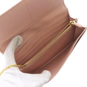 プラダ PRADA サフィアーノ パスケース付き 長財布 レザー ロゴ ピンク 1MH132 /SR ■OH レディース