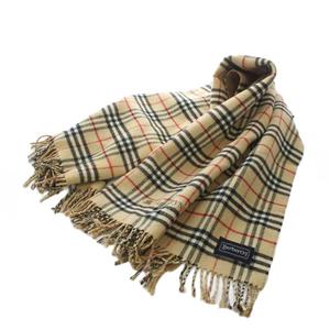 バーバリー BURBERRY マフラー ストール ノバチェック ウール 茶色 ブラウン 黒 ブラック 赤 レッド チェック柄 フリンジ /RI ■OS レディース