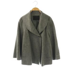 アンタイトル UNTITLED ショートコート ウール アンゴラ混 M グレー ショールカラー 長袖 無地 /OK ■OS レディース