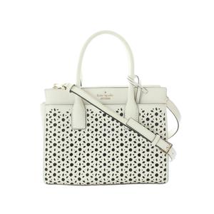ケイトスペード KATE SPADE 2WAYバッグ ハンド ショルダー 白 ホワイト パンチング加工 トップハンドル /RI ■OS レディース