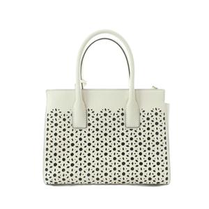 ケイトスペード KATE SPADE 2WAYバッグ ハンド ショルダー 白 ホワイト パンチング加工 トップハンドル /RI ■OS レディース