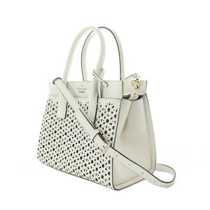 ケイトスペード KATE SPADE 2WAYバッグ ハンド ショルダー 白 ホワイト パンチング加工 トップハンドル /RI ■OS レディース
