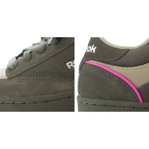 リーボック Reebok CLUB C BULC スニーカー シューズ 24.5cm カーキ ピンク ローカット レースアップ 切り替えデザイン /RI ■OS レディース