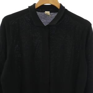 エルメス HERMES ゴルチェ期 襟付きニット カーディガン 長袖 42 ブラック /HK ■OS レディース