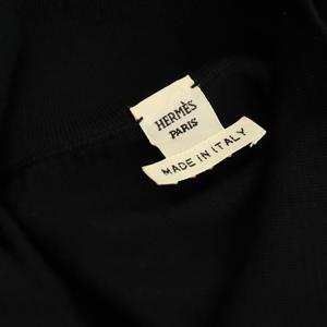 エルメス HERMES ゴルチェ期 襟付きニット カーディガン 長袖 42 ブラック /HK ■OS レディース
