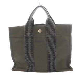 エルメス HERMES エールライン PM キャンバストートバッグ ハンド グレー /SS ■OS ■OH レディース