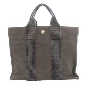 エルメス HERMES エールライン PM キャンバストートバッグ ハンド グレー /SS ■OS ■OH レディース